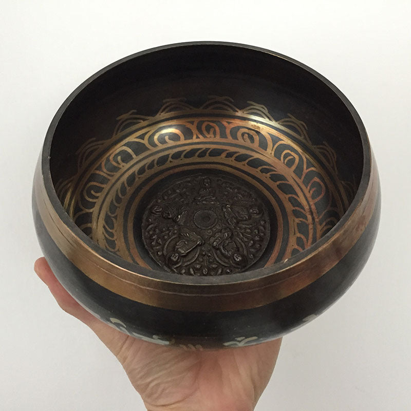 original Nepalesische Klangschale aus reinem Kupfer, Buddha-Klangschale !