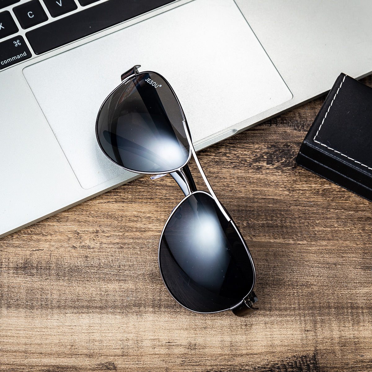 Herrenuhren Geschenk-SET mit Fliegerbrille Schwarz