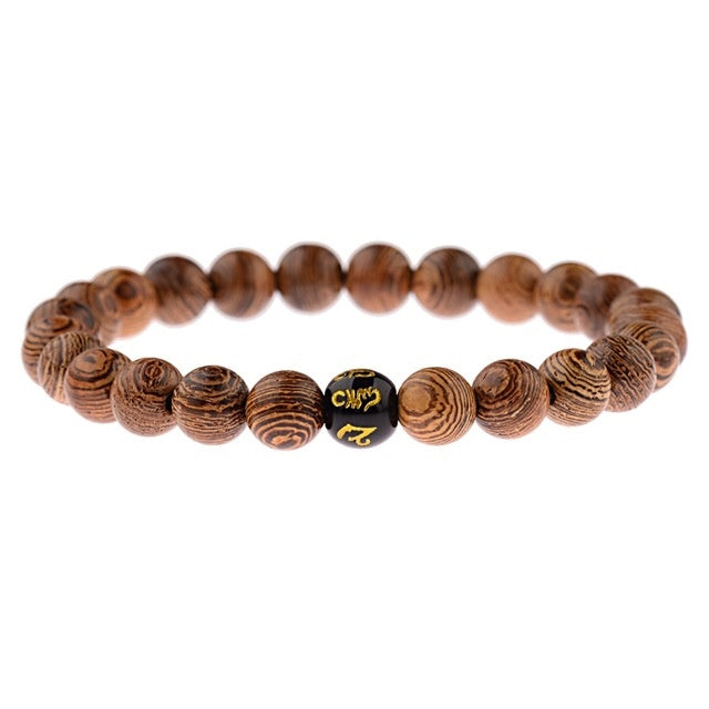 mystische Armbänder Naturholzperlen und Onyx, Lapislazuli, verschiedene Ausführungen