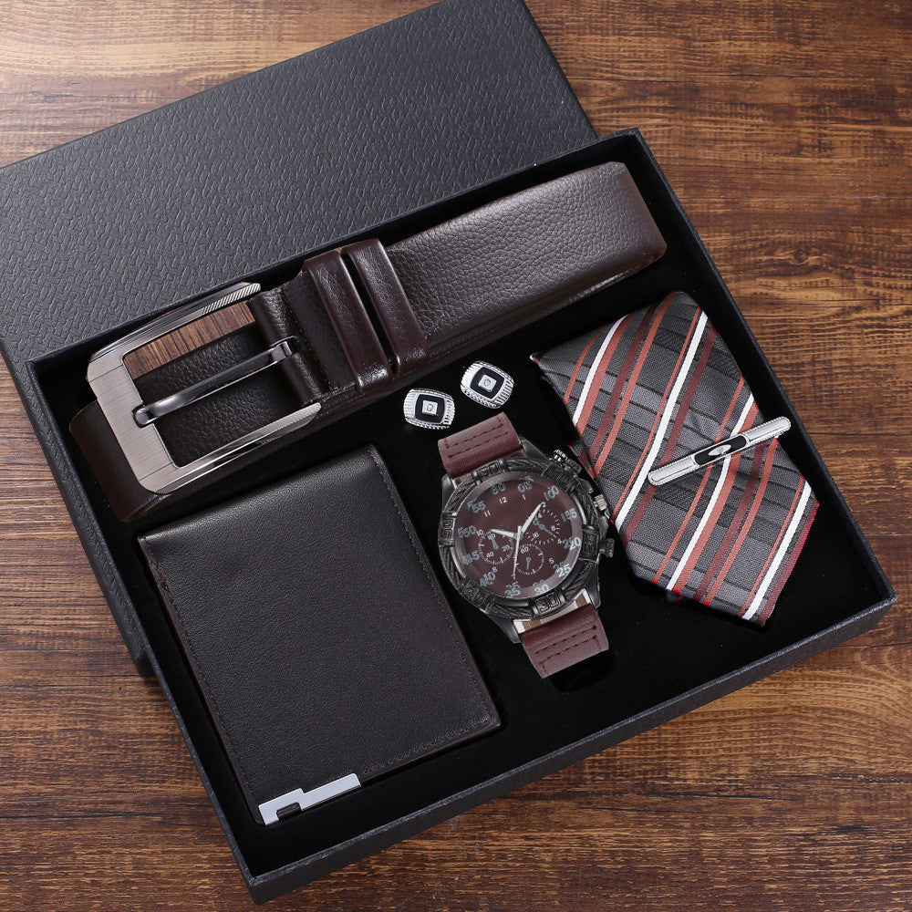 Fashion Boutique Geschenk-SET mit Krawatte und Gürtel für Herren in verschiedenen Designs