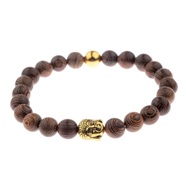 mystische Armbänder Naturholzperlen und Onyx, Lapislazuli, verschiedene Ausführungen