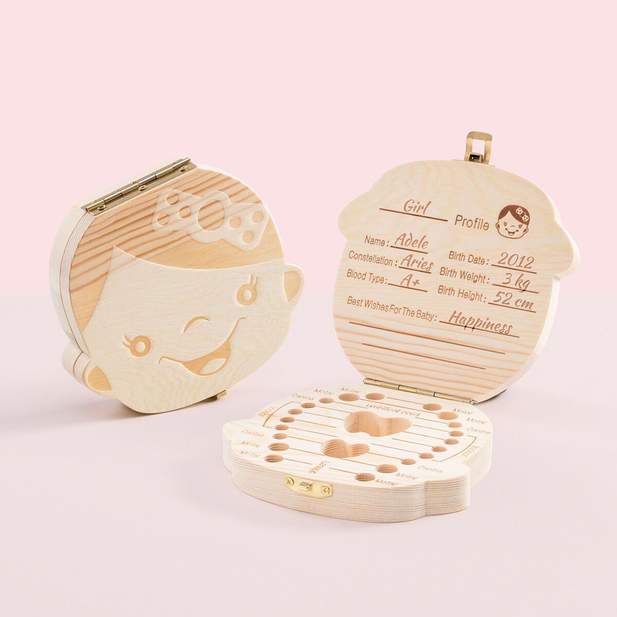 wunderschöne Zahnbox aus Holz für die ersten Zähne deines Kindes !