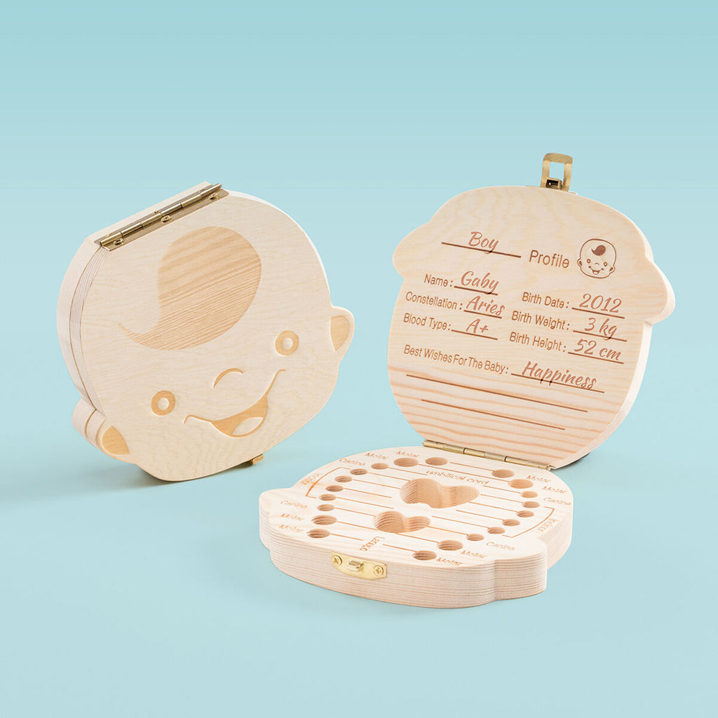 wunderschöne Zahnbox aus Holz für die ersten Zähne deines Kindes !