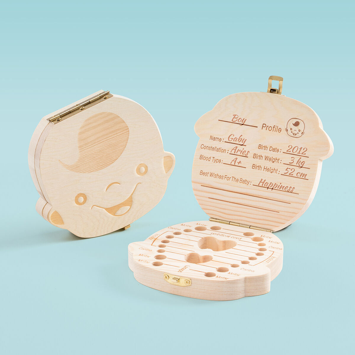 wunderschöne Zahnbox aus Holz für die ersten Zähne deines Kindes !
