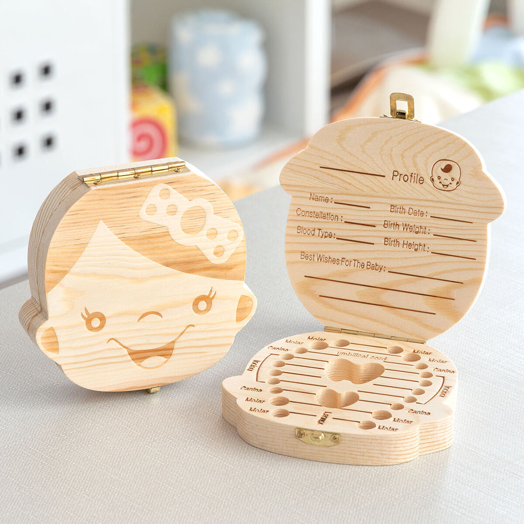 wunderschöne Zahnbox aus Holz für die ersten Zähne deines Kindes !